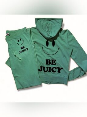 Vintage Juicy Couture Green French Terry Set Tracksuit Size Medium BE JUICY